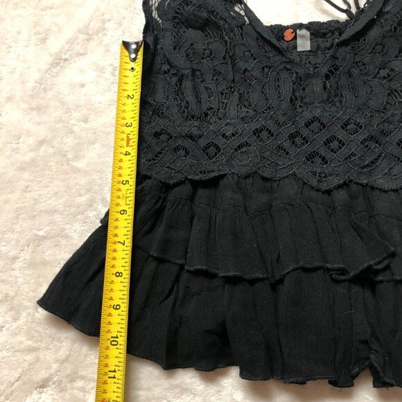 NWT Aritzia Free People Intimate Adelle Black Ruffle Cami Tank Size Med - Picture 10 of 10